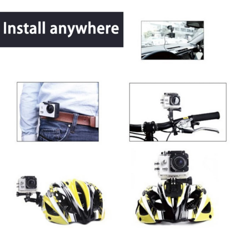 Cámara de acción deportiva 4K impermeable de 20 MP, grabadora y videocámara HD 1080P