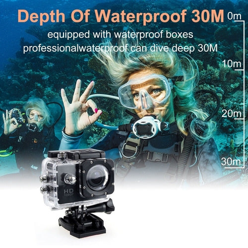 Cámara de acción deportiva 4K impermeable de 20 MP, grabadora y videocámara HD 1080P